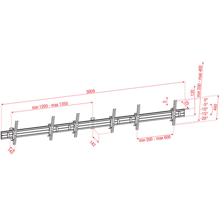 PWM4555-3 Triple Screen Wall Mount - Bild 2