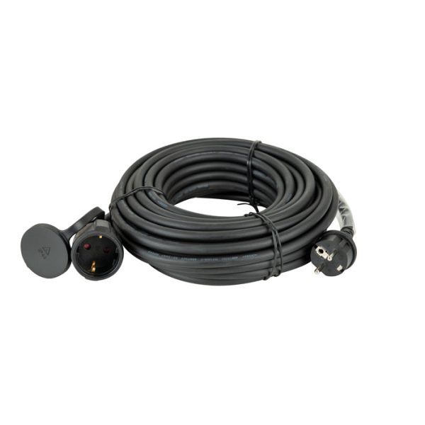 Rallonge 3g1 5mm2 Electraline - 01659 - H07RN-F 3G1.5 Rallonge Electrique IP44 Pour Utilisation En Exterieur Et Sur Chantiers Noir 5 M - Bricolage Rallonge Electrique Exterieure 20 M